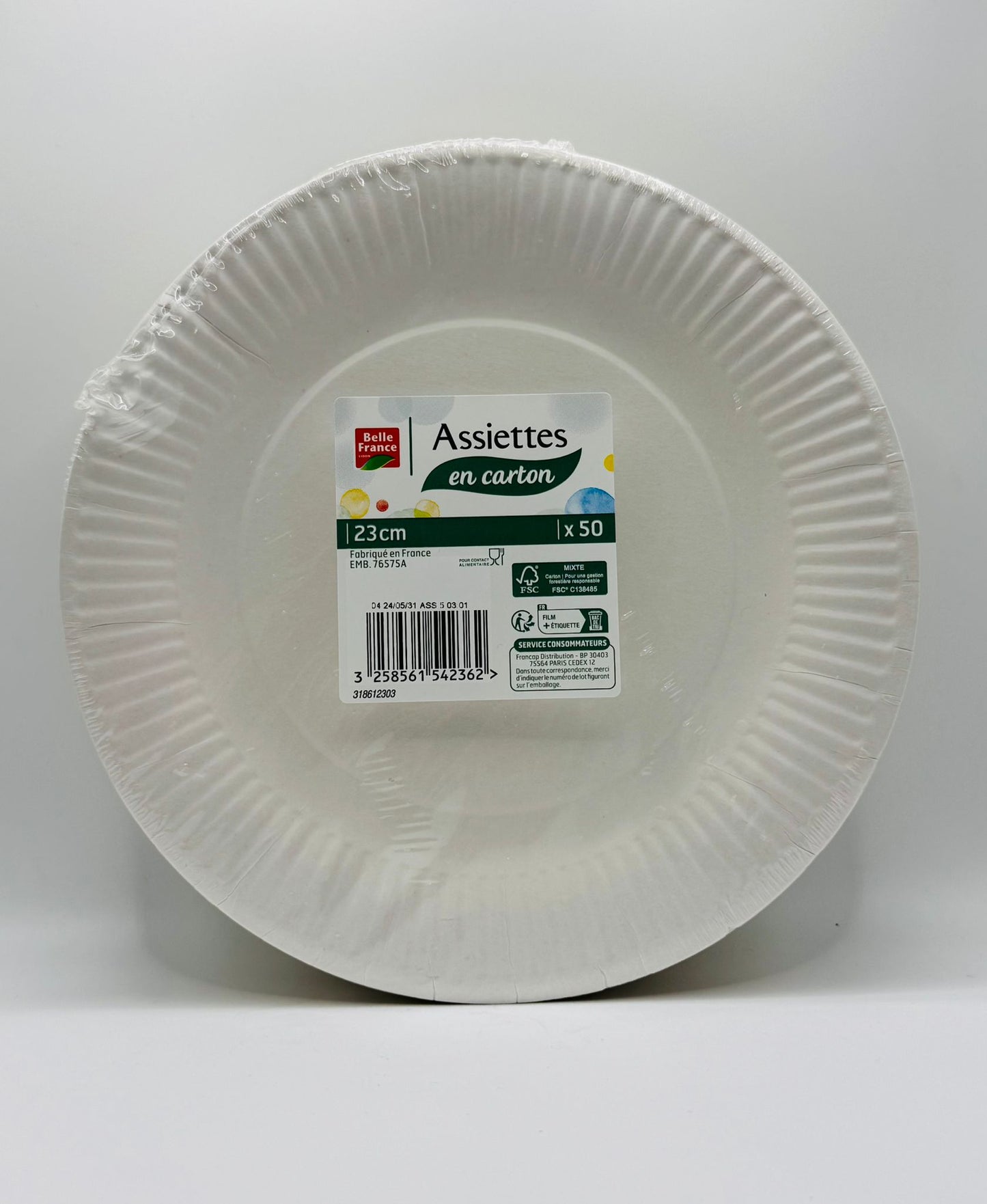 50X ASSIETTTES CARTON BF