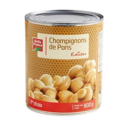CHAMPIGNONS ENTIER 1ER CHOIX 800g BELLE FRANCE