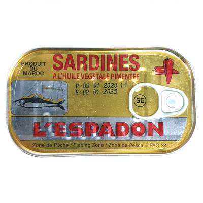 SARDINES A L'HUILE PIMENTEE MAROC